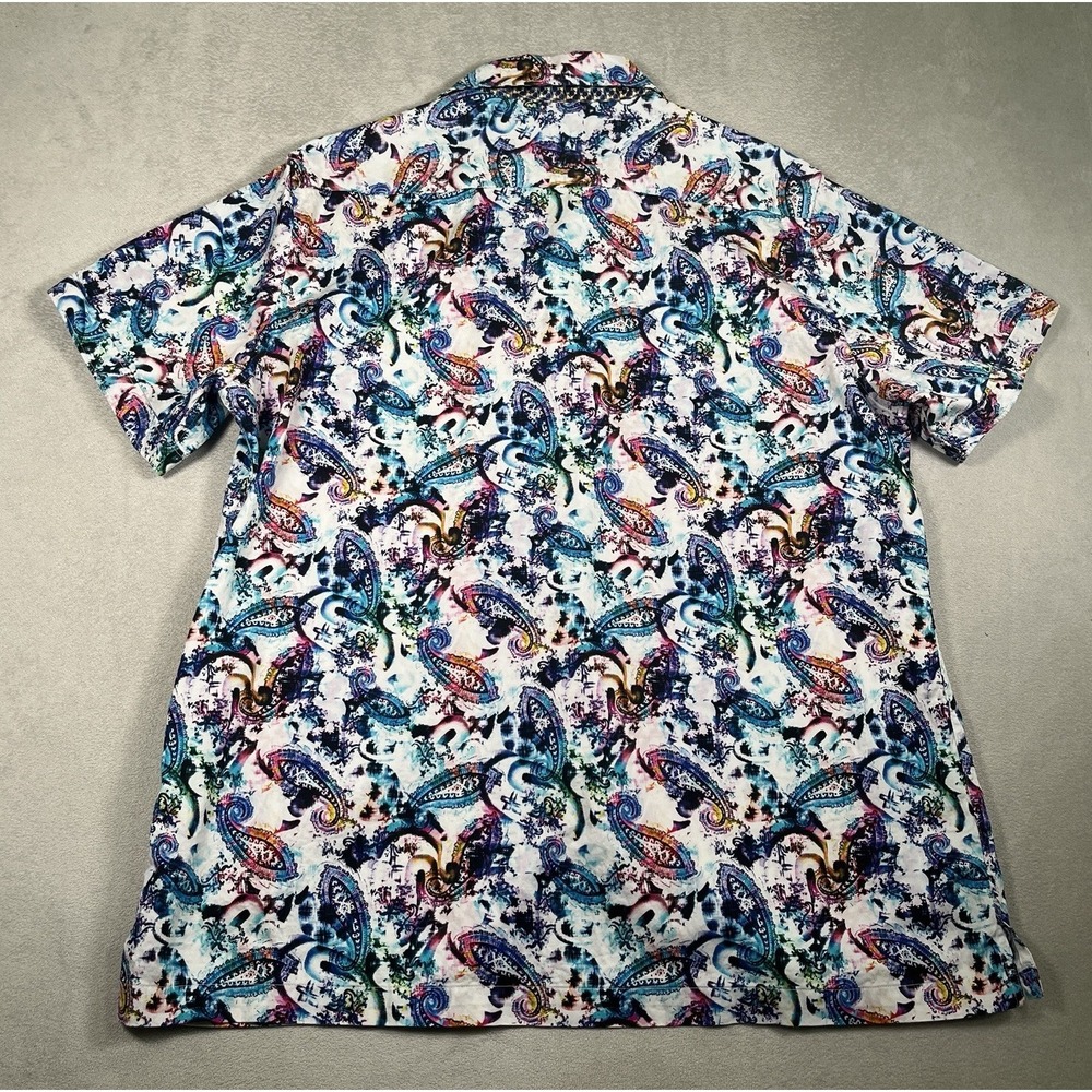 Robert Graham Mens XL Shirt Short Sleeve Paisley Multicolor Classic Fit Cotton - Picture 4 of 9